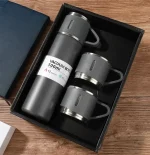 3 in 1 Vacuum Insulated Thermal Flask Set With Cup Set - Image 6