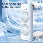 Rechargeable Remote Control Double Head Spray Cooling Fan - Image 2