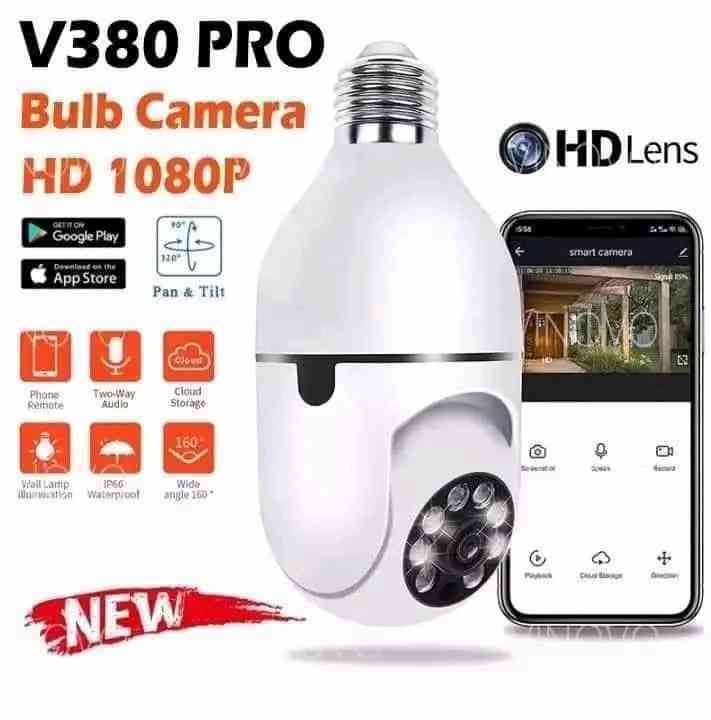 17592992931000539885 V380 3MP E27 Bulb WIFI Cc Camera - Image 1