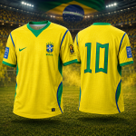 Brazil National Football Team Home Jersey - Iconic No. 10 - Image 3