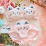 Women’s Cute Cat Plush Bra & Panty Set – Soft Wireless Lingerie Set - Image 2